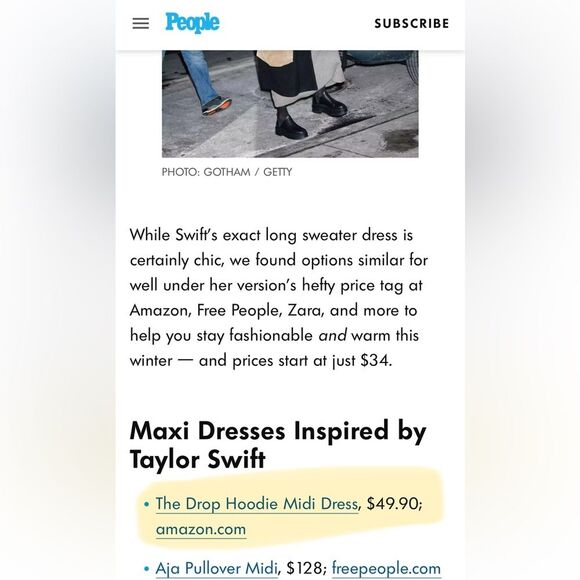 NWT The Drop Cuddle MIDI Sweater Dress with Hoodie knockoff Taylor swifts dress - Picture 6 of 10